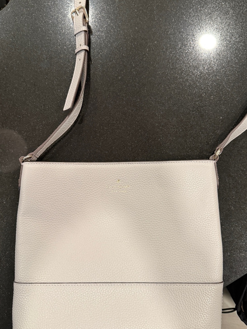kate spade Pebbled Leather Crossbody in Light Gray - Picture 2 of 4